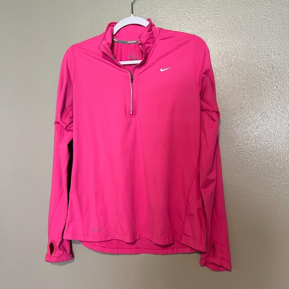 Hot pink Nike quarter zip, size M, extremely soft and flattering